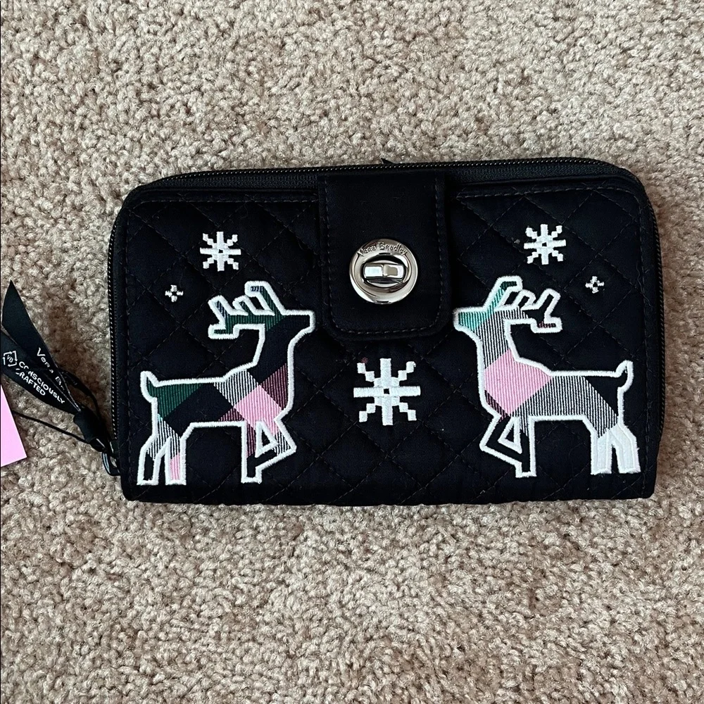 NWT Vera Bradley Nordic Multi Plaid Turnlock Wallet - Picture 2 of 12